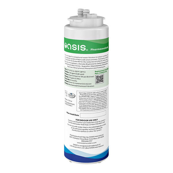 041670-001 Oasis Pharmaceutical Water Filter Cartridge for VersaFiller, Versacooler II, and RADII Bottle Fillers