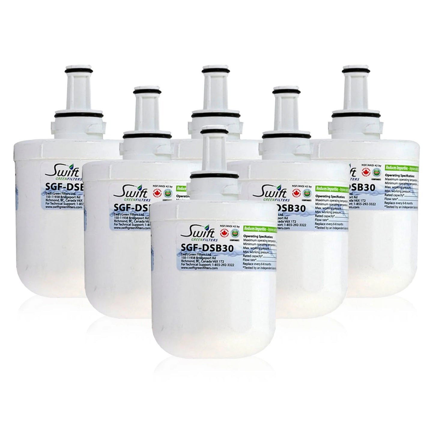 Swift Green Filters SGF-DSB30 Compatible Refrigerator Water Filter for DA2900003, DA6100159, TADA2900003A, DA2900003AB, DA6100159AB, HAF-CU1, Made in USA