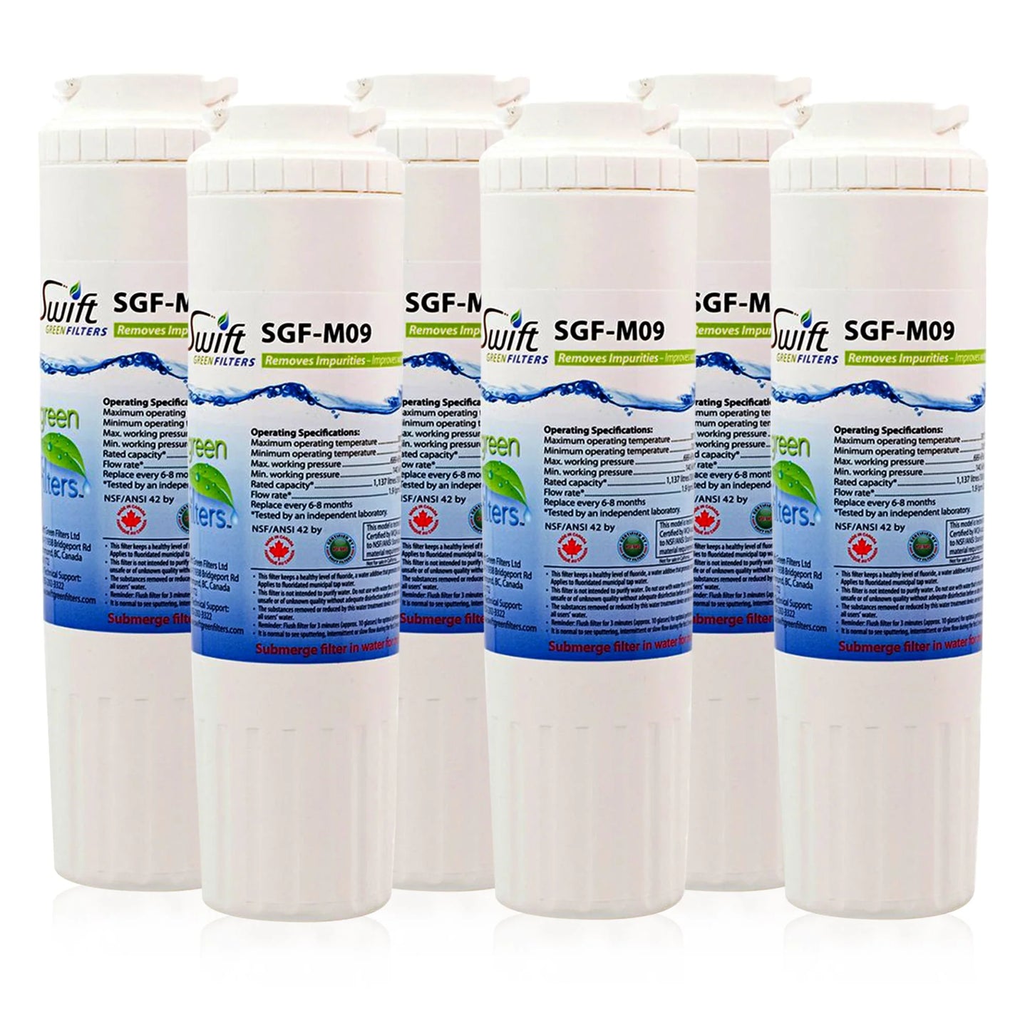 Swift Green Filters SGF-M9 Compatible Refrigerator Water Filter for UKF8001, EDR4RXD1, FILTER 4, EFF-6007A, 46-9005, 46-9006, CLCH101, Made in USA