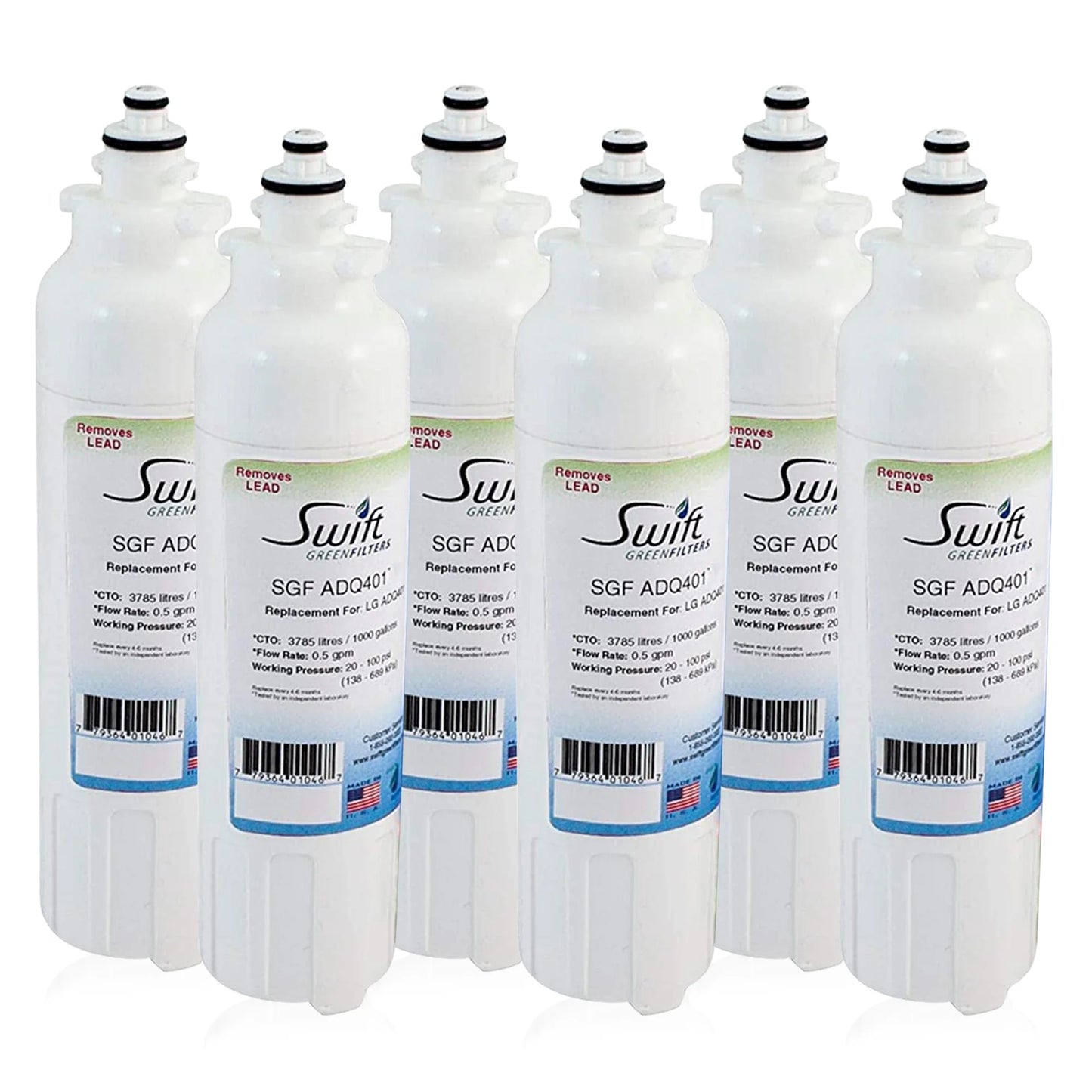 Swift Green Filters SGF-ADQ401 Compatible Refrigerator Water Filter for LG LT800P, ADQ73613401, Made in USA
