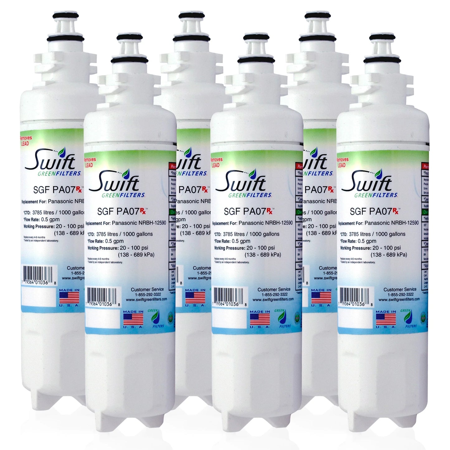 Swift Green Filters SGF-PA07 Rx Compatible Refrigerator Water Filter for NRBH-125950, NR-B53V1, NR B54X1, Made in USA