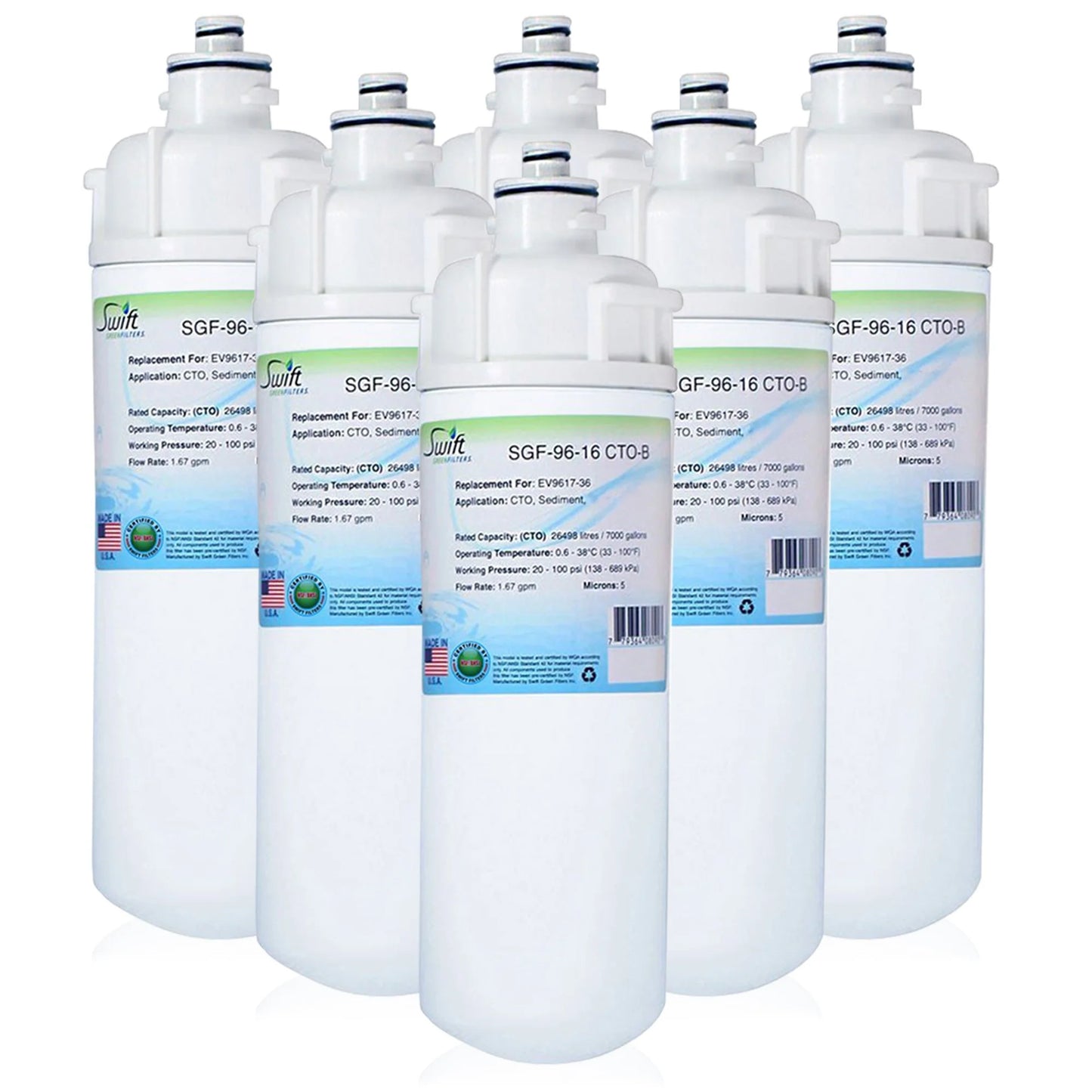 Swift Green Filters SGF-96-16 CTO-B Compatible Commercial Water Filter for EV9617-36, Made in USA