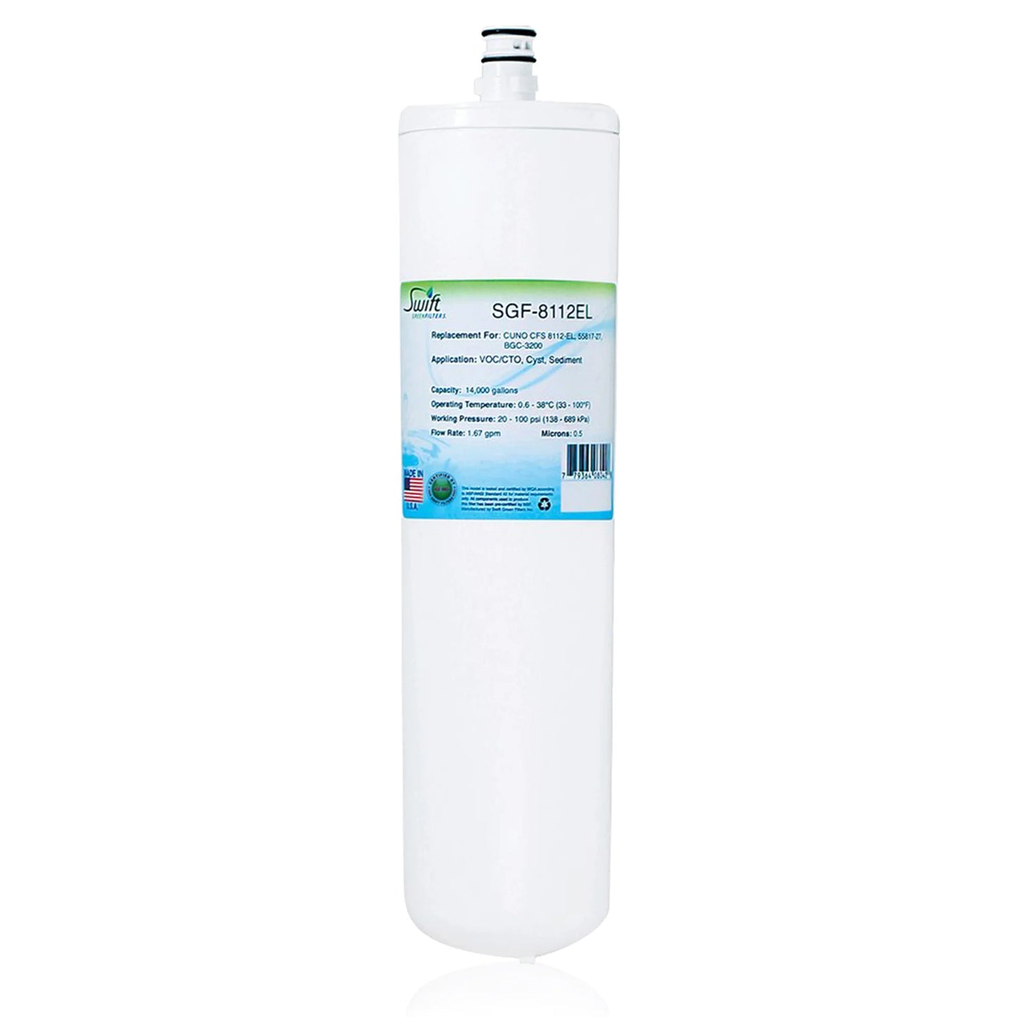 Swift Green Filters SGF-8112EL Compatible Commercial Water Filter for 8112-EL, 55817-27, BGC-3200 , Made in USA