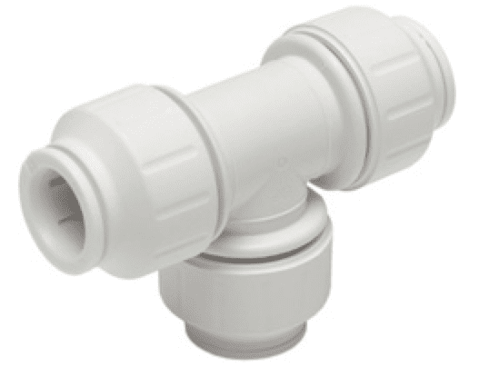 PEI0236 / John Guest 1" x 1" x 1" CTS Union Tee (White Polypropylene)