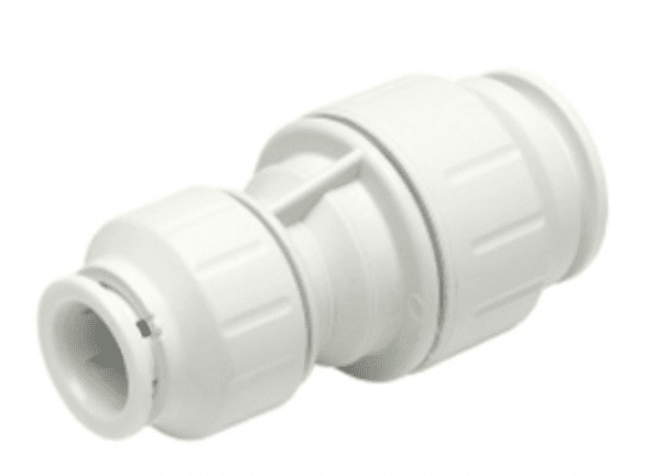 PEI062820 / John Guest 3/4" x 1/2" CTS Reducing Union (White Polypropylene)