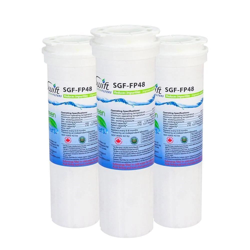 Swift Green Filters SGF-FP48 Compatible Refrigerator Water Filter for 836848, WF296, EFF6017, 67003662, Made in USA