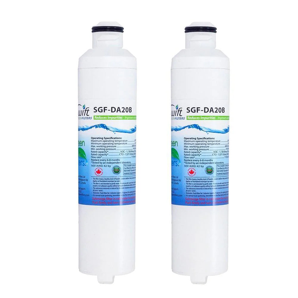 Swift Green Filters SGF-DA20B Compatible Refrigerator Water Filter for DA29-0020B, DA2900019A, DA2900020A, DA97-08006A-B, DA97-08006B, Made in USA