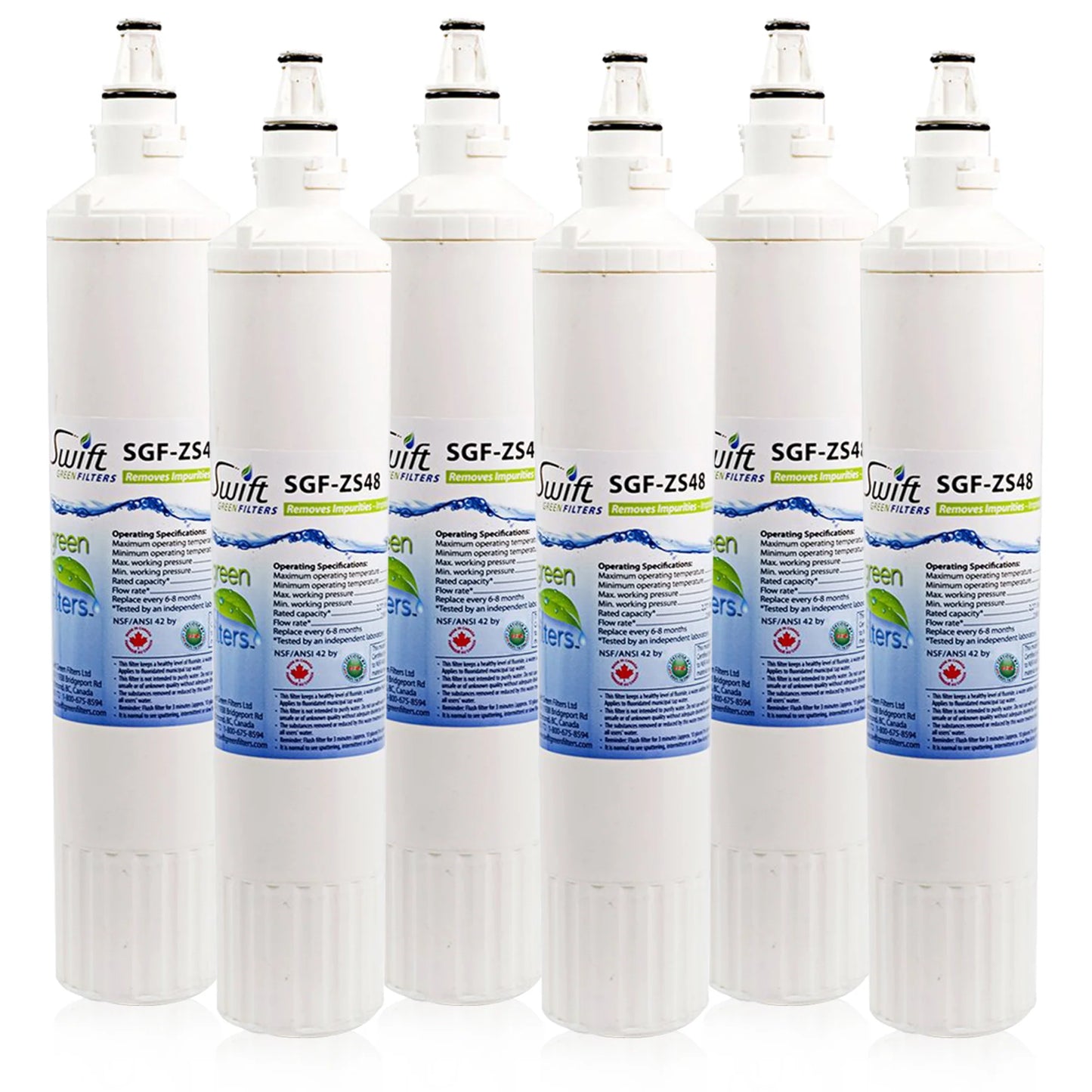 Swift Green Filters SGF-ZS48 Compatible Refrigerator Water Filter for Sub-Zero 4204496, 4290510, 4204490, EWF-8003A, Pro 48, Made in USA
