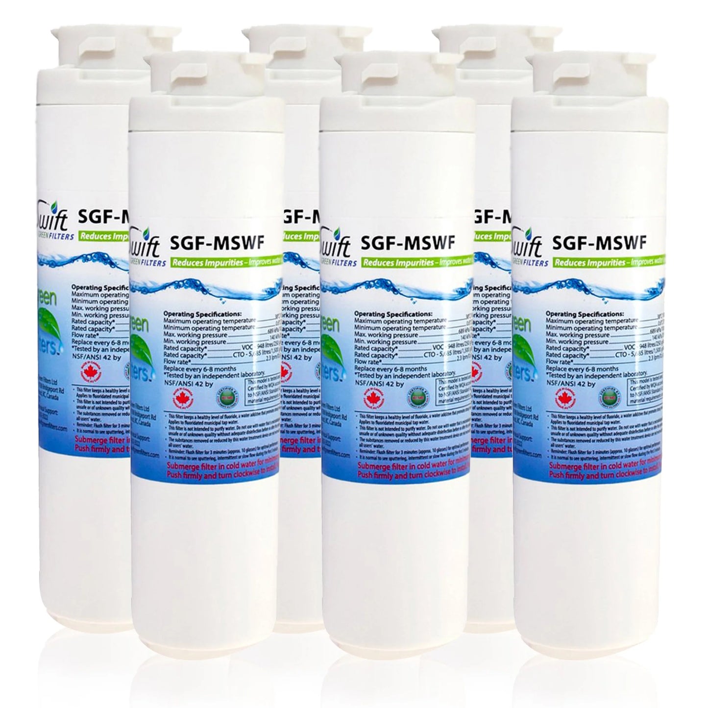 Swift Green Filters SGF-MSWF Compatible Refrigerator Water Filter for GE MSWF, MSWF3PK, MSWFDS, EFF-6022A, 101820A, Made in USA