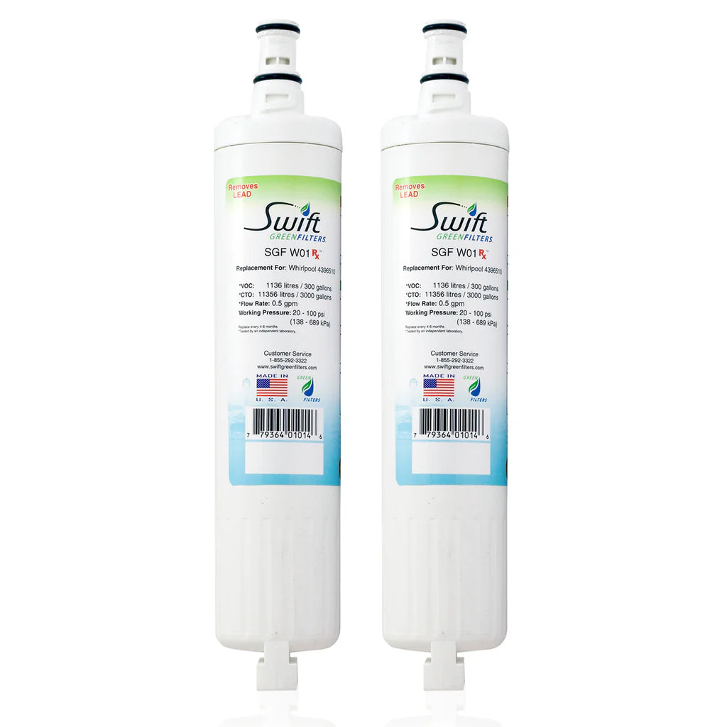 Swift Green Filters SGF-W01 Rx Compatible Refrigerator Water Filter for 4396508, 4396510, EDR5RXD1, Made in USA