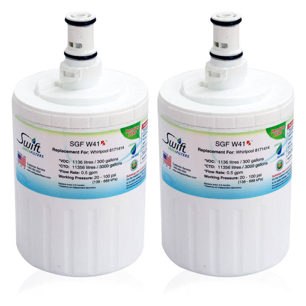 Swift Green Filters SGF-W41 Rx Compatible Refrigerator Water Filter for EDR8D1, FILTER 8, 46-9002, 8171413, 8171414, NLC200, Made in USA