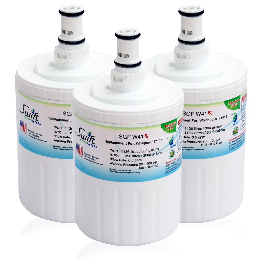 Swift Green Filters SGF-W41 Rx Compatible Refrigerator Water Filter for EDR8D1, FILTER 8, 46-9002, 8171413, 8171414, NLC200, Made in USA