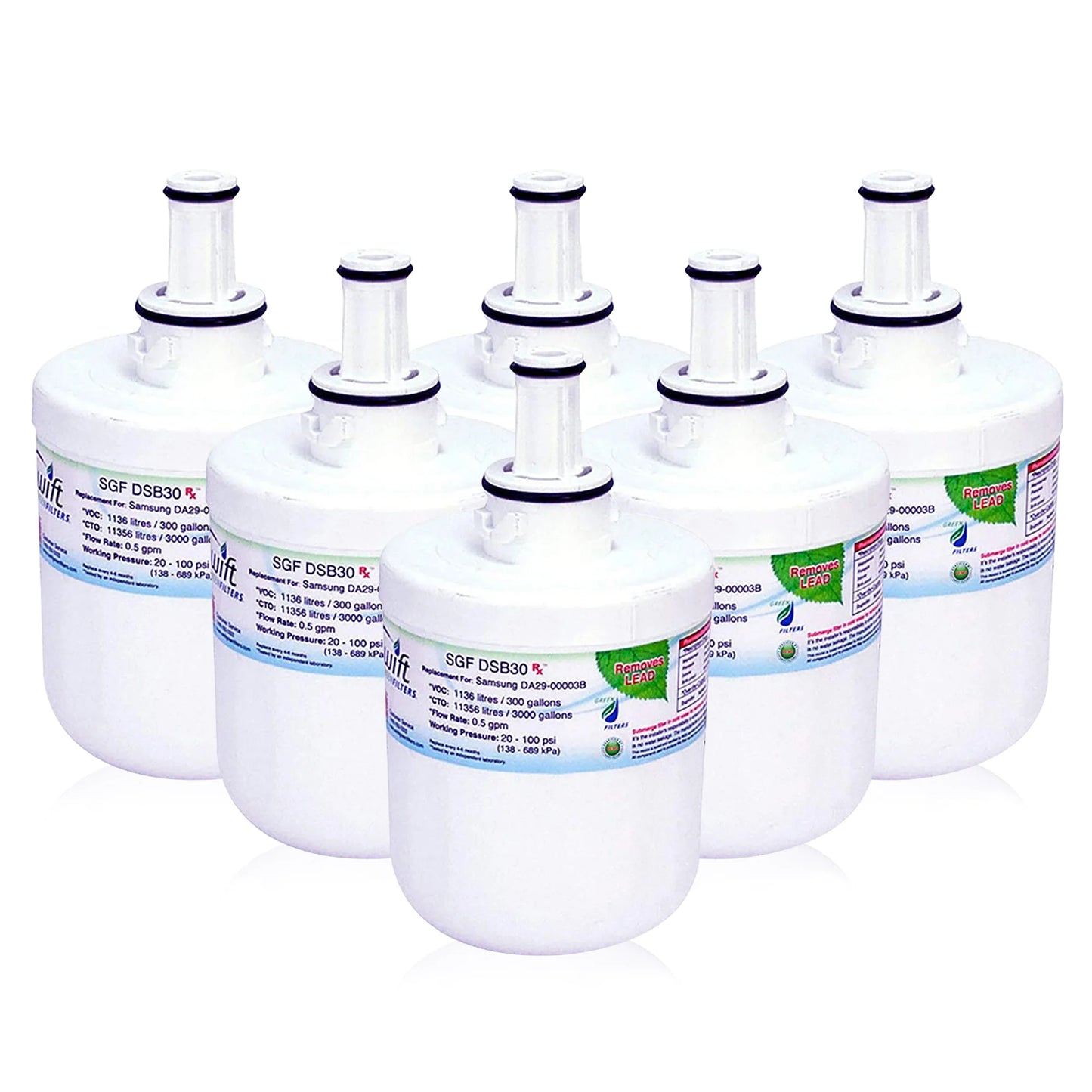Swift Green Filters SGF-DSB30 Rx Compatible Refrigerator Water Filter for DA2900003, DA6100159, DA2900003AB, DA6100159AB, HAF-CU1, Made in USA