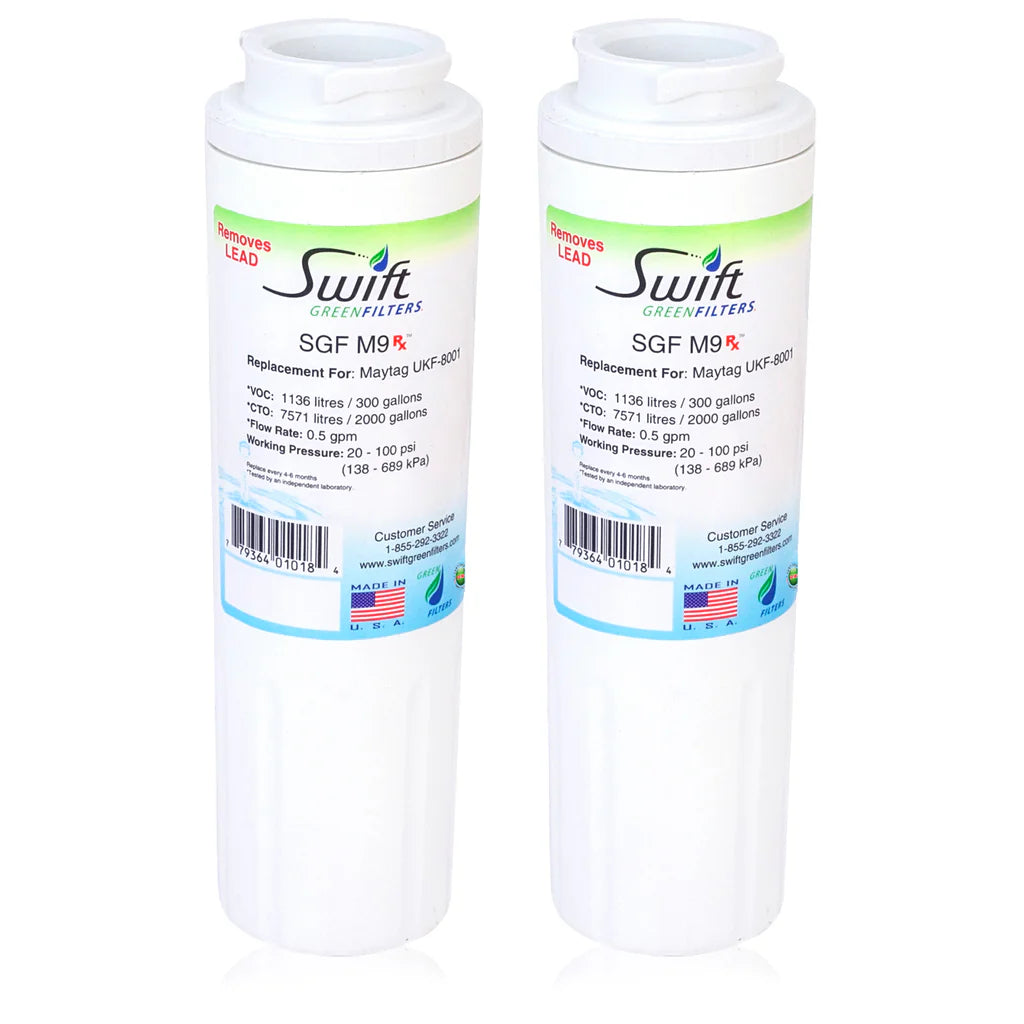 Swift Green Filters SGF-M9 Rx Compatible Refrigerator Water Filter for UKF8001, EFF-6007A, EDR4RXD1, Made in USA