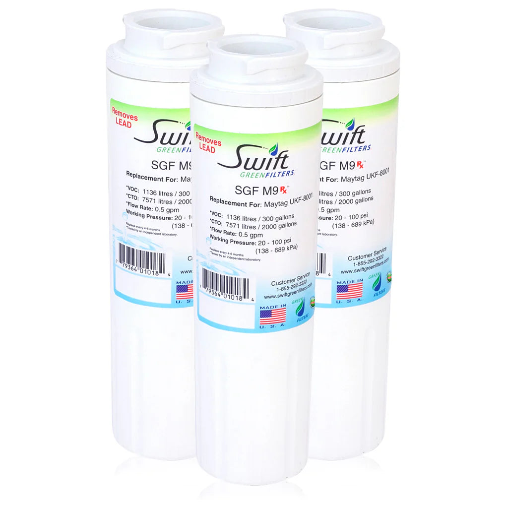 Swift Green Filters SGF-M9 Rx Compatible Refrigerator Water Filter for UKF8001, EFF-6007A, EDR4RXD1, Made in USA