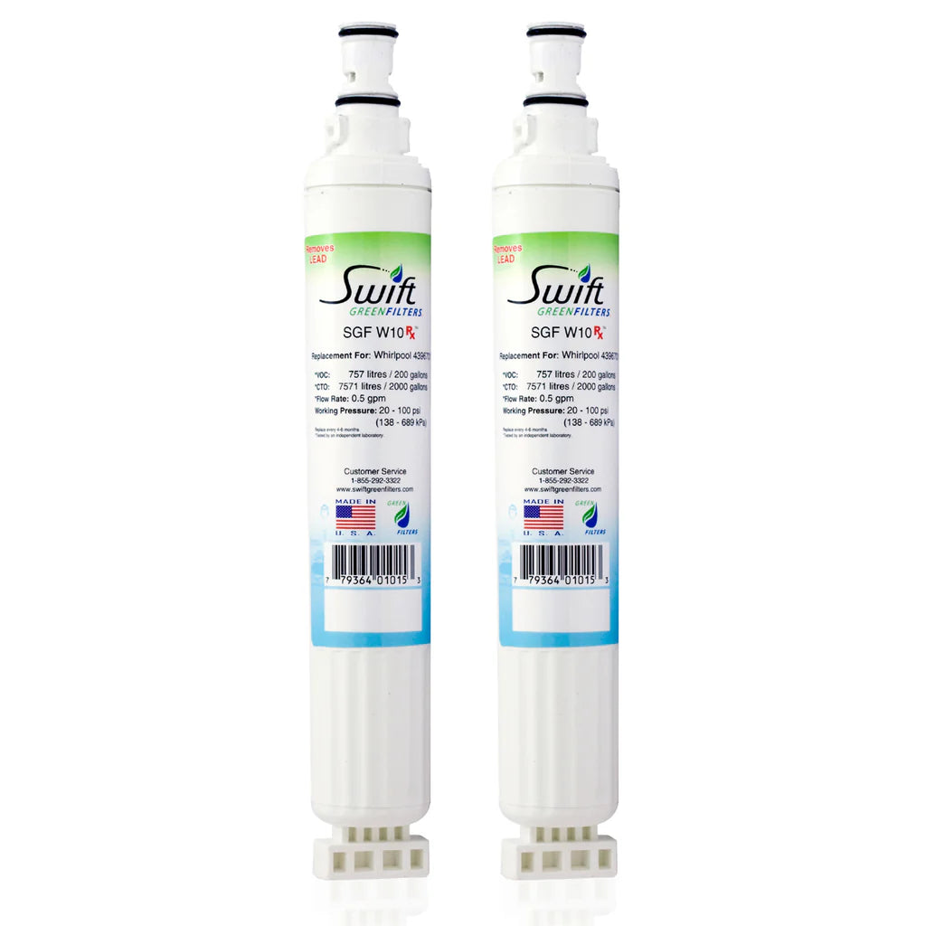 Swift Green Filters SGF-W10 Rx Compatible Refrigerator Water Filter for 4396701, EDR6D1, FILTER 6, 46-9915, CLCH125, EFF-6001A, Made in USA
