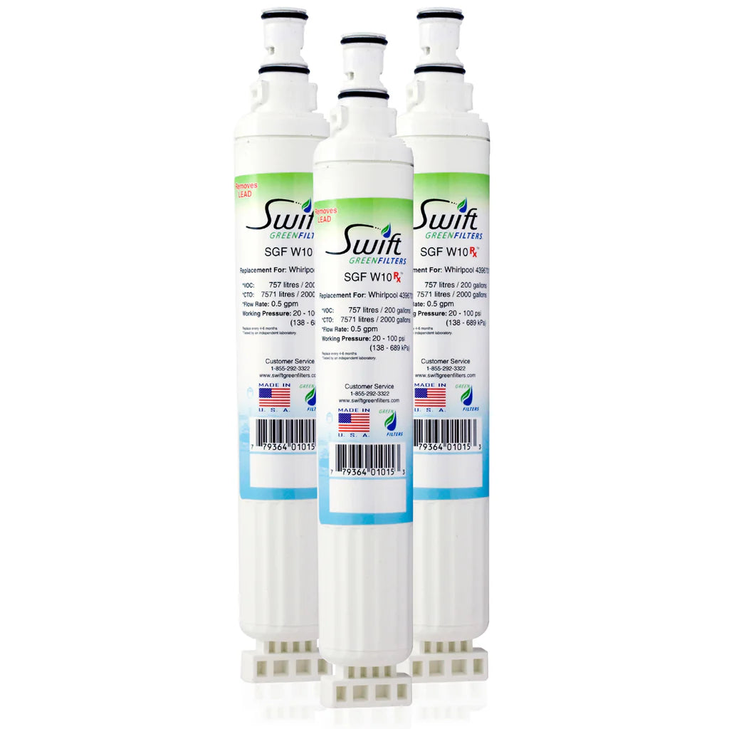 Swift Green Filters SGF-W10 Rx Compatible Refrigerator Water Filter for 4396701, EDR6D1, FILTER 6, 46-9915, CLCH125, EFF-6001A, Made in USA