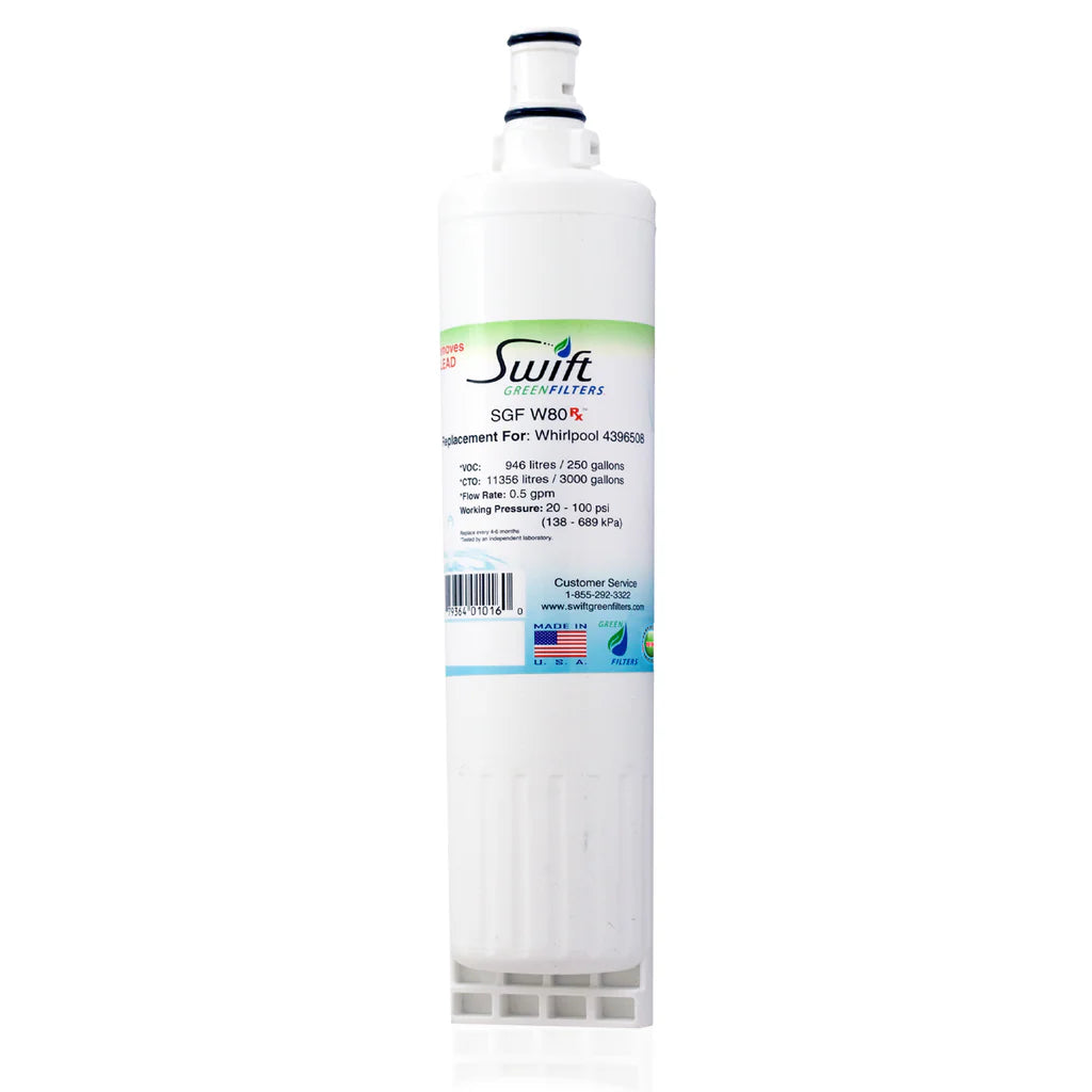 Swift Green Filters SGF-W80 Rx Compatible Refrigerator Water Filter for 4396508, 4396510, EDR5RXD1, FILTER 5, Made in USA