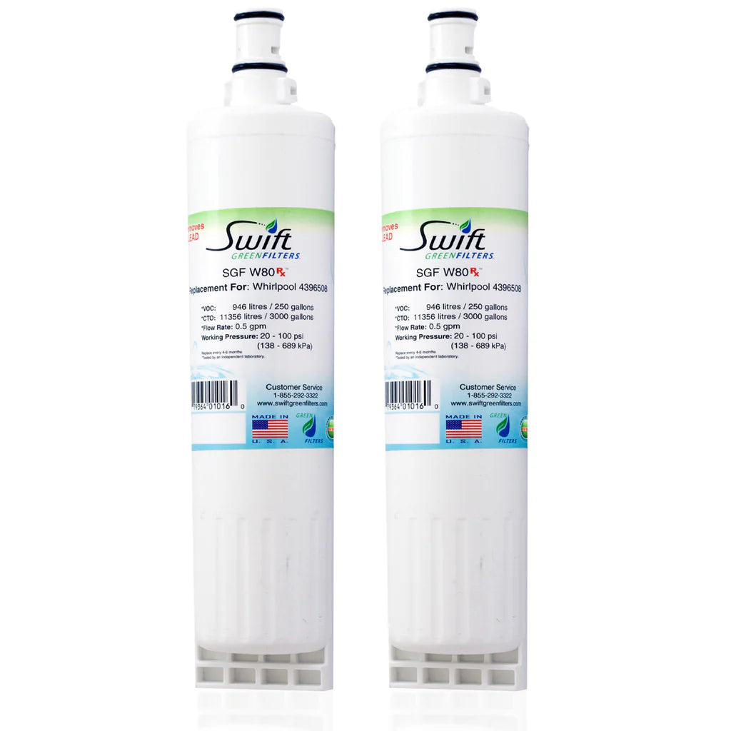 Swift Green Filters SGF-W80 Rx Compatible Refrigerator Water Filter for 4396508, 4396510, EDR5RXD1, FILTER 5, Made in USA