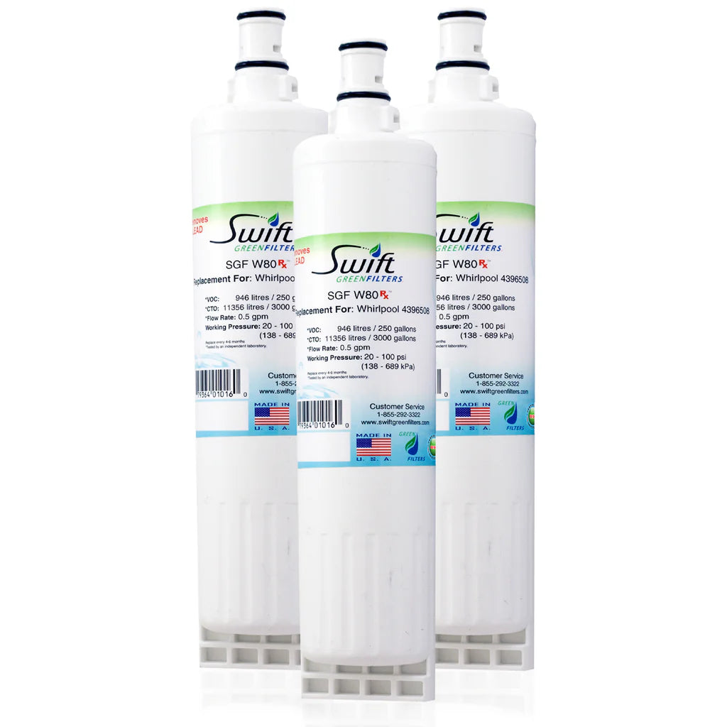 Swift Green Filters SGF-W80 Rx Compatible Refrigerator Water Filter for 4396508, 4396510, EDR5RXD1, FILTER 5, Made in USA