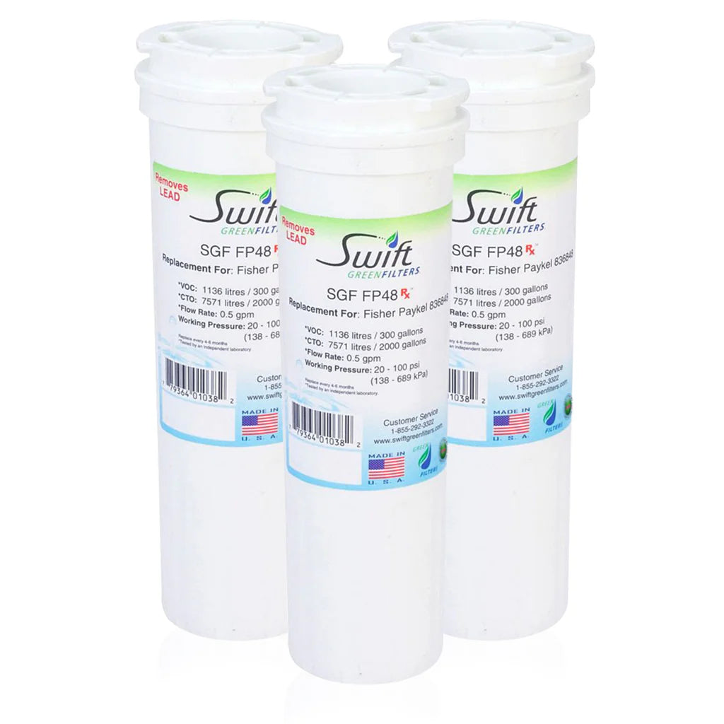 Swift Green Filters SGF-FP48 Rx Compatible Refrigerator Water Filter for 836848, WF296, EFF6017, 67003662, Made in USA