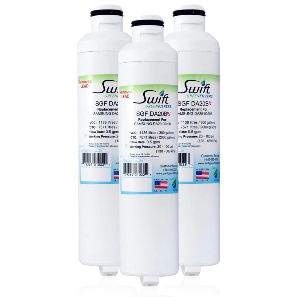 Swift Green Filters SGF-DA20B Rx Compatible Refrigerator Water Filter for DA29-0020B, DA2900020A, DA97-08006A-B, DA97-08006B, HAF-CIN, HAF-CIN-EXP, EFF-6027A, Made in USA