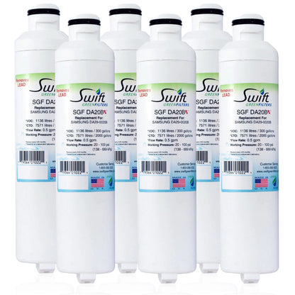 Swift Green Filters SGF-DA20B Rx Compatible Refrigerator Water Filter for DA29-0020B, DA2900020A, DA97-08006A-B, DA97-08006B, HAF-CIN, HAF-CIN-EXP, EFF-6027A, Made in USA