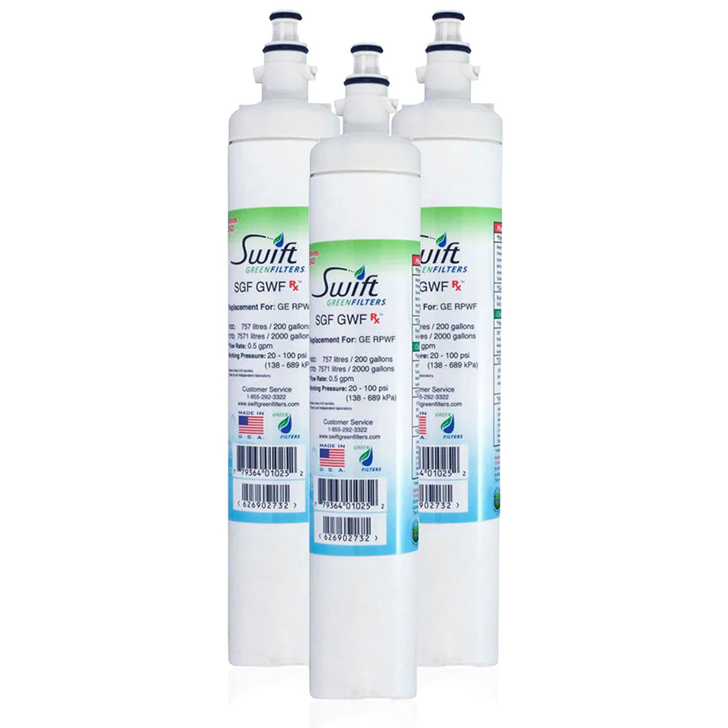 Swift Green Filters SGF-GWF Rx Compatible Refrigerator Water Filter for GWF, RPWF, WSG-4 ,PFE29P, Made in USA