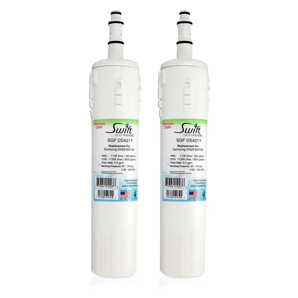 Swift Green Filters SGF-DSA21 Rx Compatible Refrigerator Water Filter for DA29-00012A, DA29-00012B, DA61-00159A, EFF-6006A-8, Made in USA