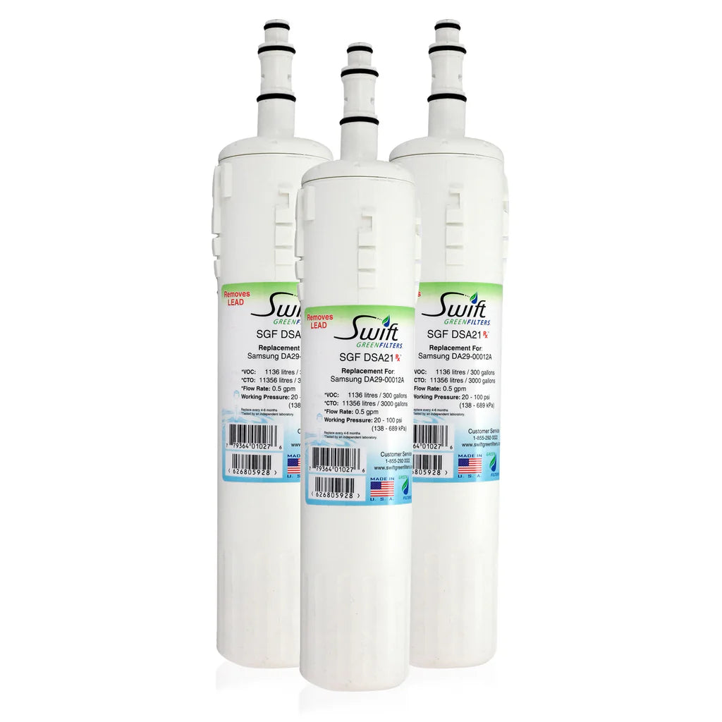Swift Green Filters SGF-DSA21 Rx Compatible Refrigerator Water Filter for DA29-00012A, DA29-00012B, DA61-00159A, EFF-6006A-8, Made in USA