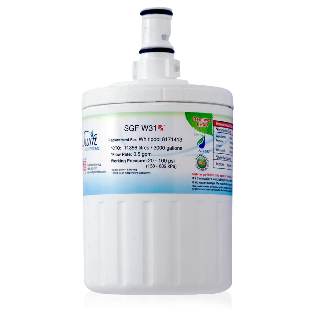 Swift Green Filters SGF-W31 Rx Compatible Refrigerator Water Filter for 8171413, EDR8D1, 46-9002, Made in USA