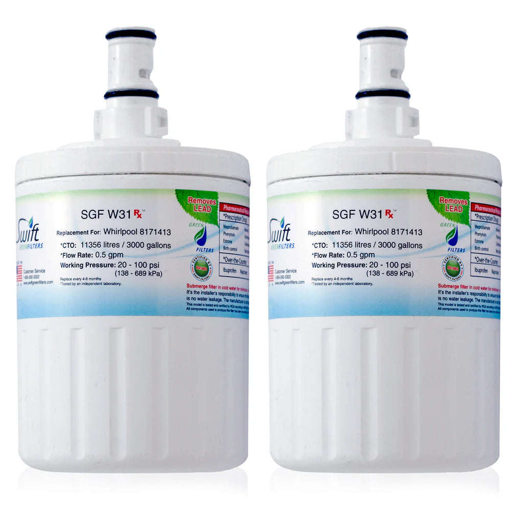 Swift Green Filters SGF-W31 Rx Compatible Refrigerator Water Filter for 8171413, EDR8D1, 46-9002, Made in USA