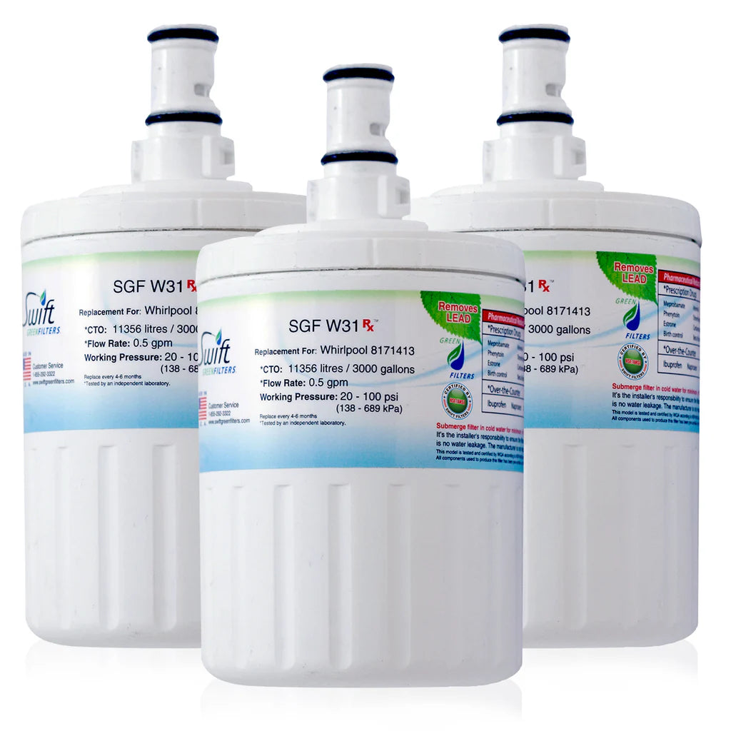Swift Green Filters SGF-W31 Rx Compatible Refrigerator Water Filter for 8171413, EDR8D1, 46-9002, Made in USA
