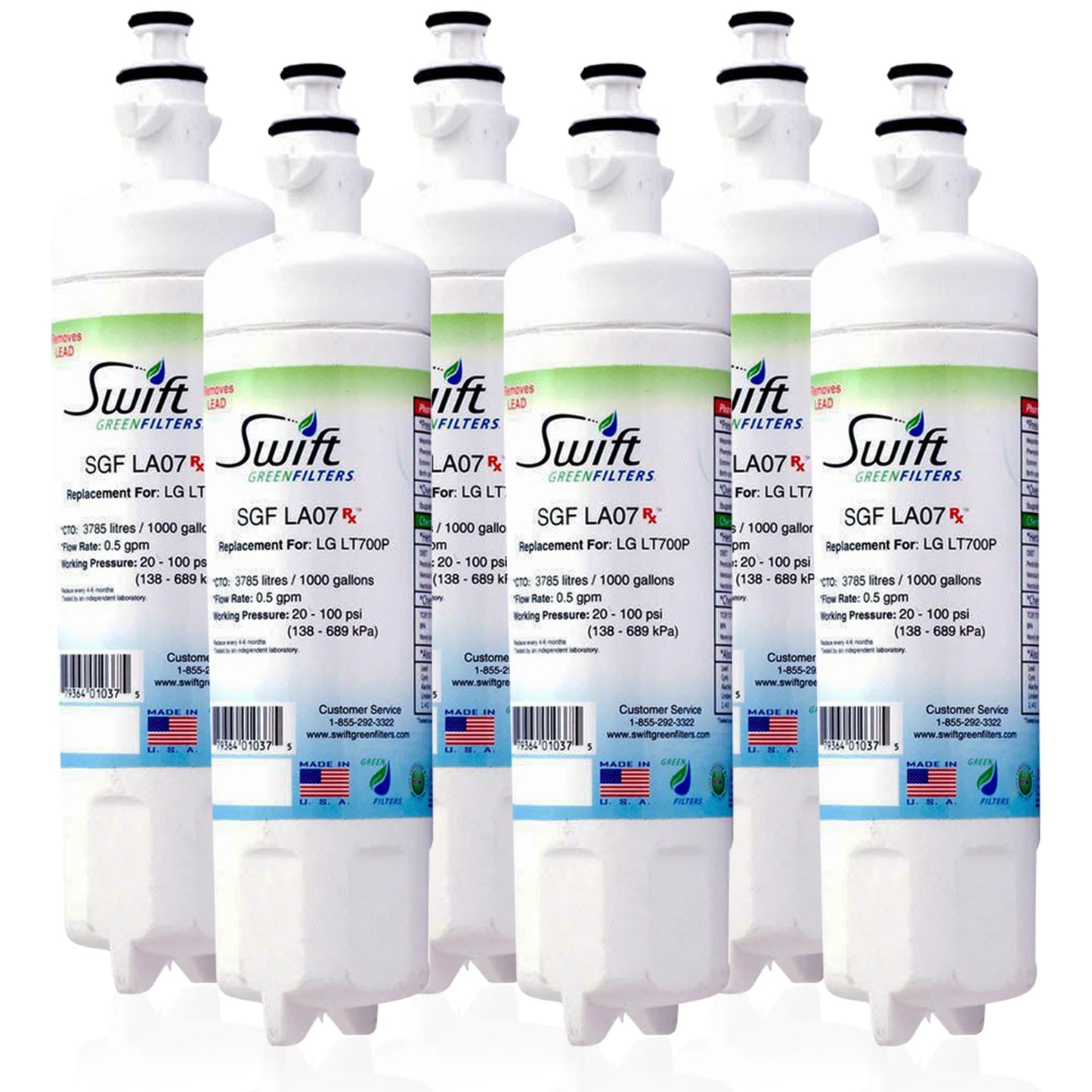 Swift Green Filters SGF-LA07 Rx Compatible Refrigerator Water Filter for LT700-P, 46-9690, ADQ36006102, EFF-6032A, Made in USA