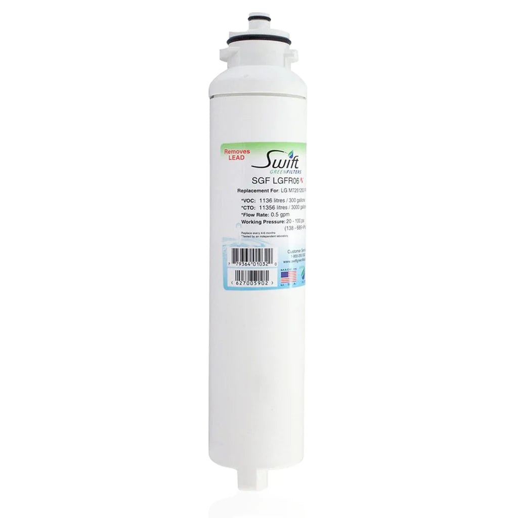 Swift Green Filters SGF-LGFR06 Rx Compatible Refrigerator Water Filter for M7251242FR-06, M7251252FR-06, M7251253-06, M7251253F-06, M725123F-06 and EFF-6028A, Made in USA