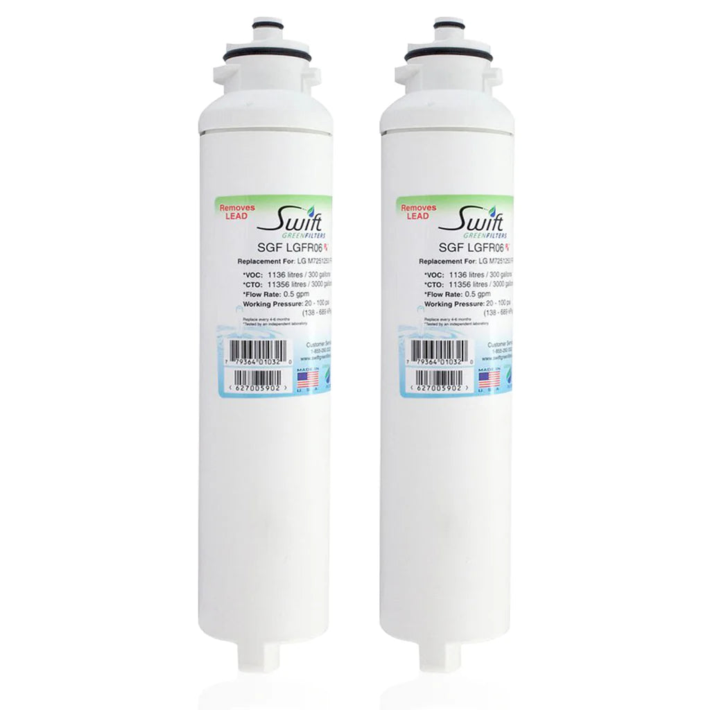 Swift Green Filters SGF-LGFR06 Rx Compatible Refrigerator Water Filter for M7251242FR-06, M7251252FR-06, M7251253-06, M7251253F-06, M725123F-06 and EFF-6028A, Made in USA
