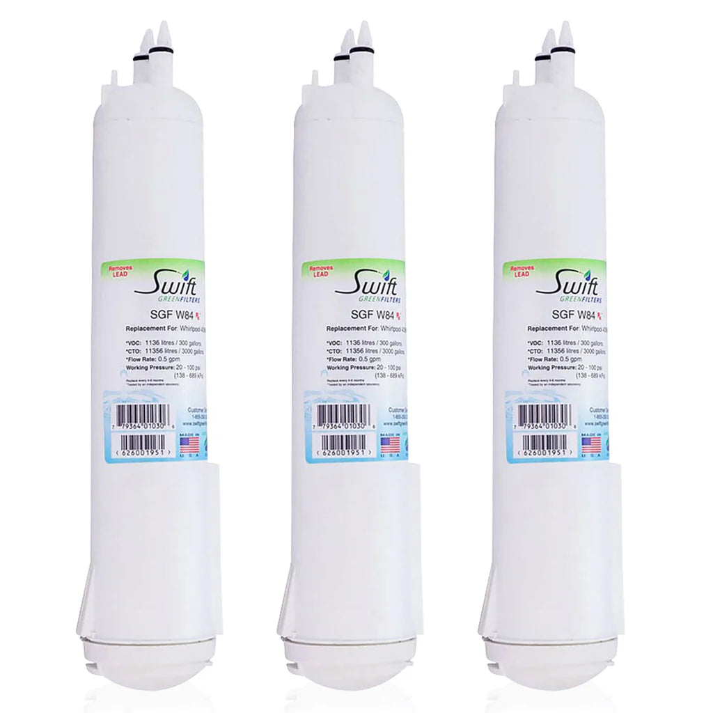 Swift Green Filters SGF-W84 Rx Compatible Refrigerator Water Filter for 4396841, 4396710, EDR3RXD1, EFF-6016A, EFF-6008A, EDR3RXD1, Made in USA
