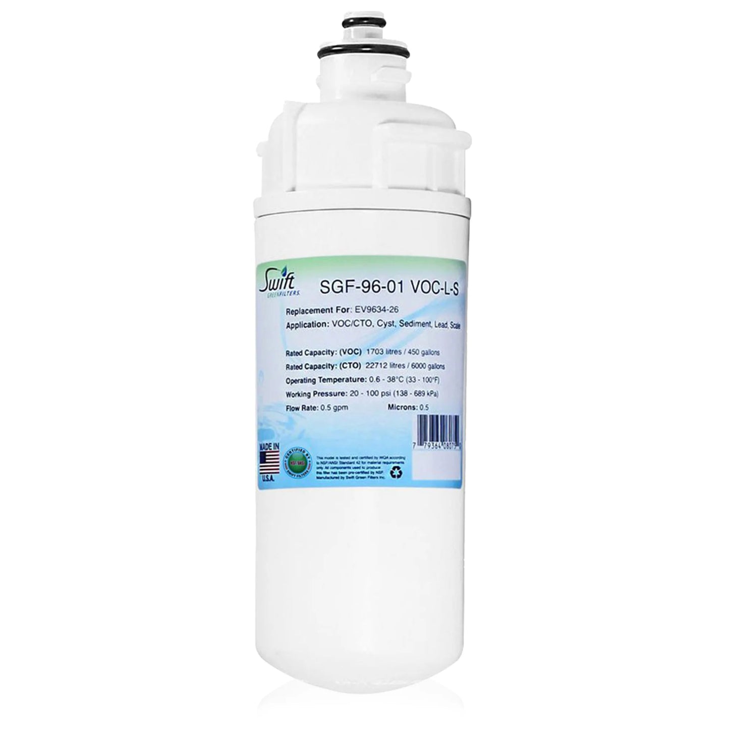 Swift Green Filters SGF-96-01 VOC-L-S Compatible Commercial Water Filter for EV9634-26, EV9730-06, EV9252-68, Made in USA