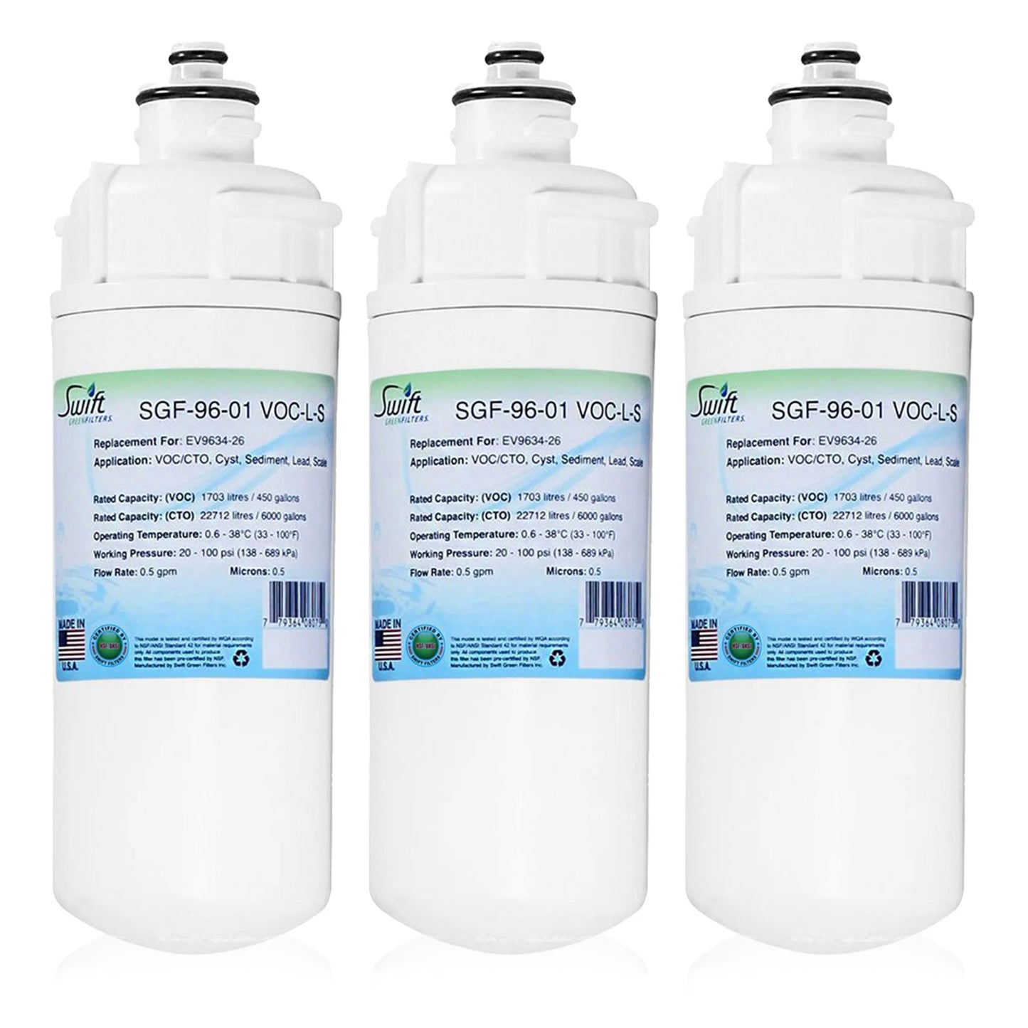 Swift Green Filters SGF-96-01 VOC-L-S Compatible Commercial Water Filter for EV9634-26, EV9730-06, EV9252-68, Made in USA