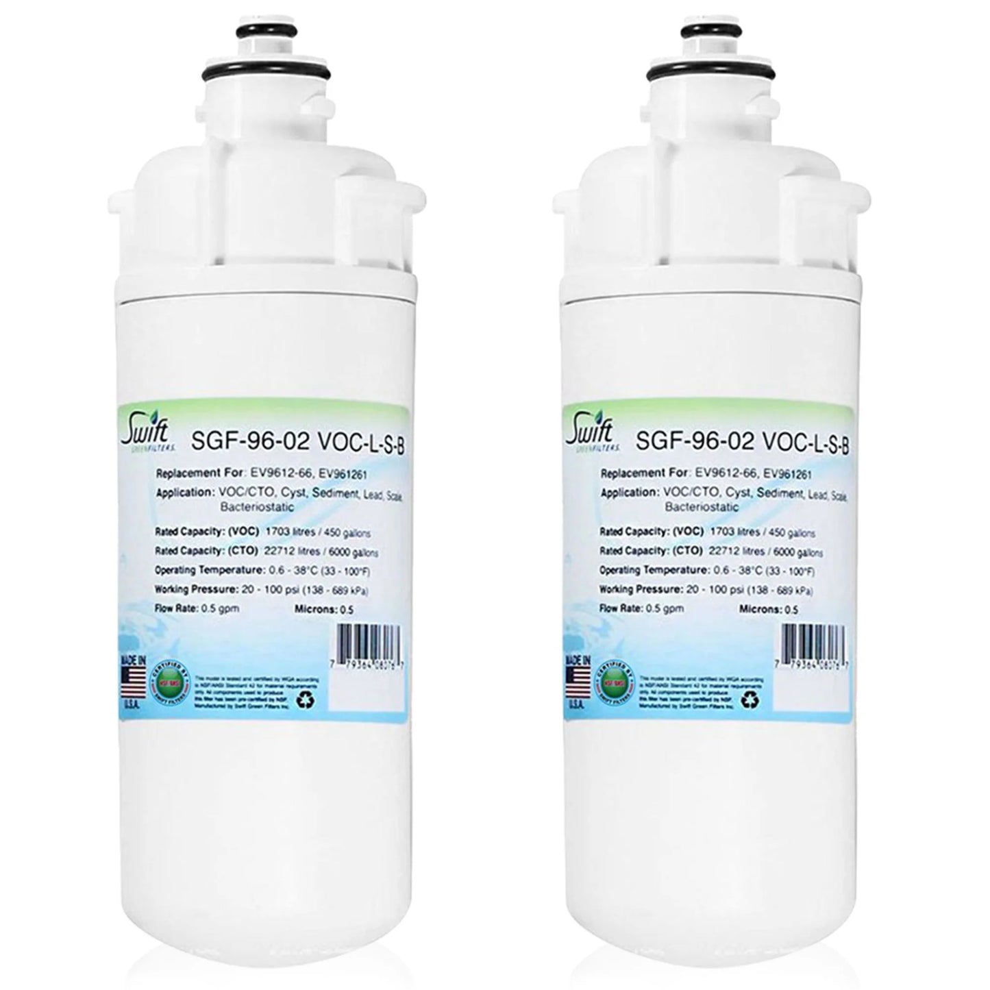Swift Green Filters SGF-96-02 VOC-L-S-B Compatible Commercial Water Filter for EV9612-66, EV961261, Made in USA