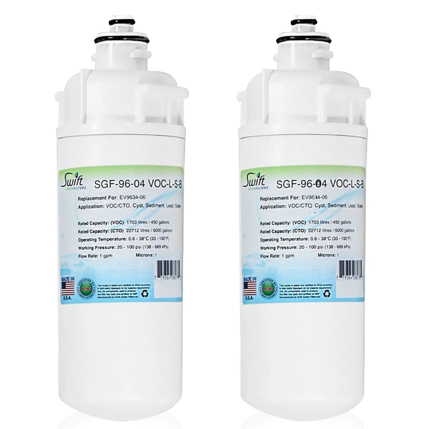 Swift Green Filters SGF-96-04 VOC-L-S-B Compatible Commercial Water Filter for EV9634-06, Made in USA