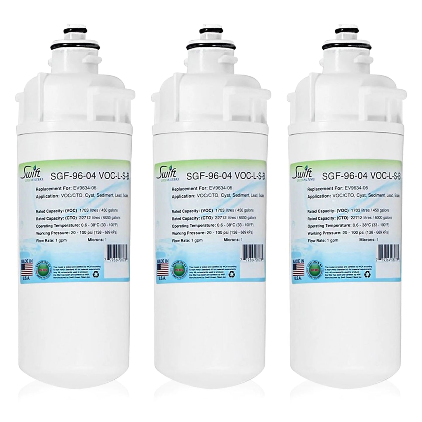 Swift Green Filters SGF-96-04 VOC-L-S-B Compatible Commercial Water Filter for EV9634-06, Made in USA