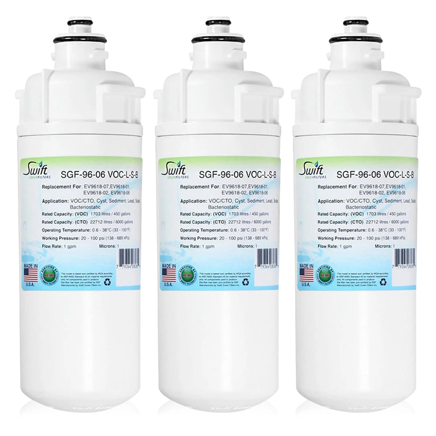Swift Green Filters SGF-96-06 VOC-L-S-B Compatible Commercial Water Filter for EEV9618-07, EV9618-01, EV9618-02, Made in USA