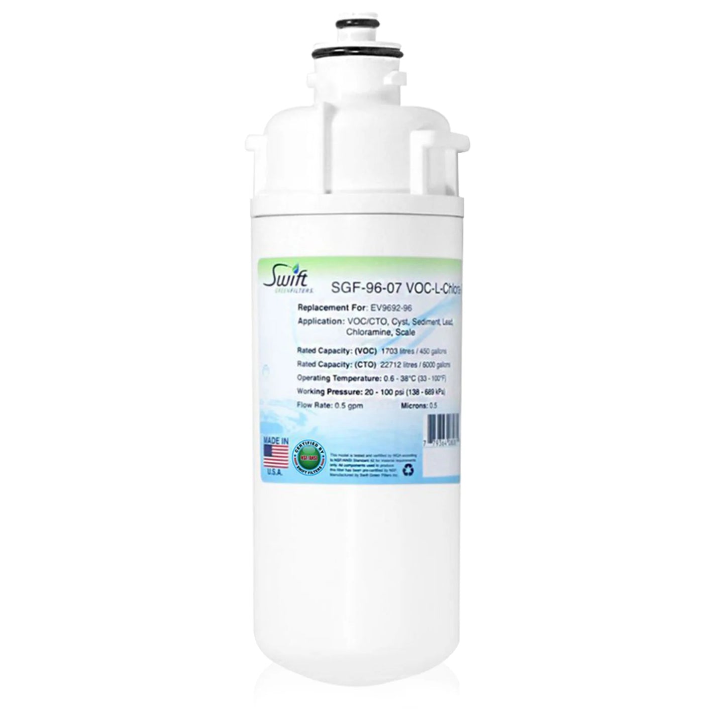 Swift Green Filters SGF-96-07 VOC-L-Chlora-S Compatible Commercial Water Filter for EV9692-96, Made in USA