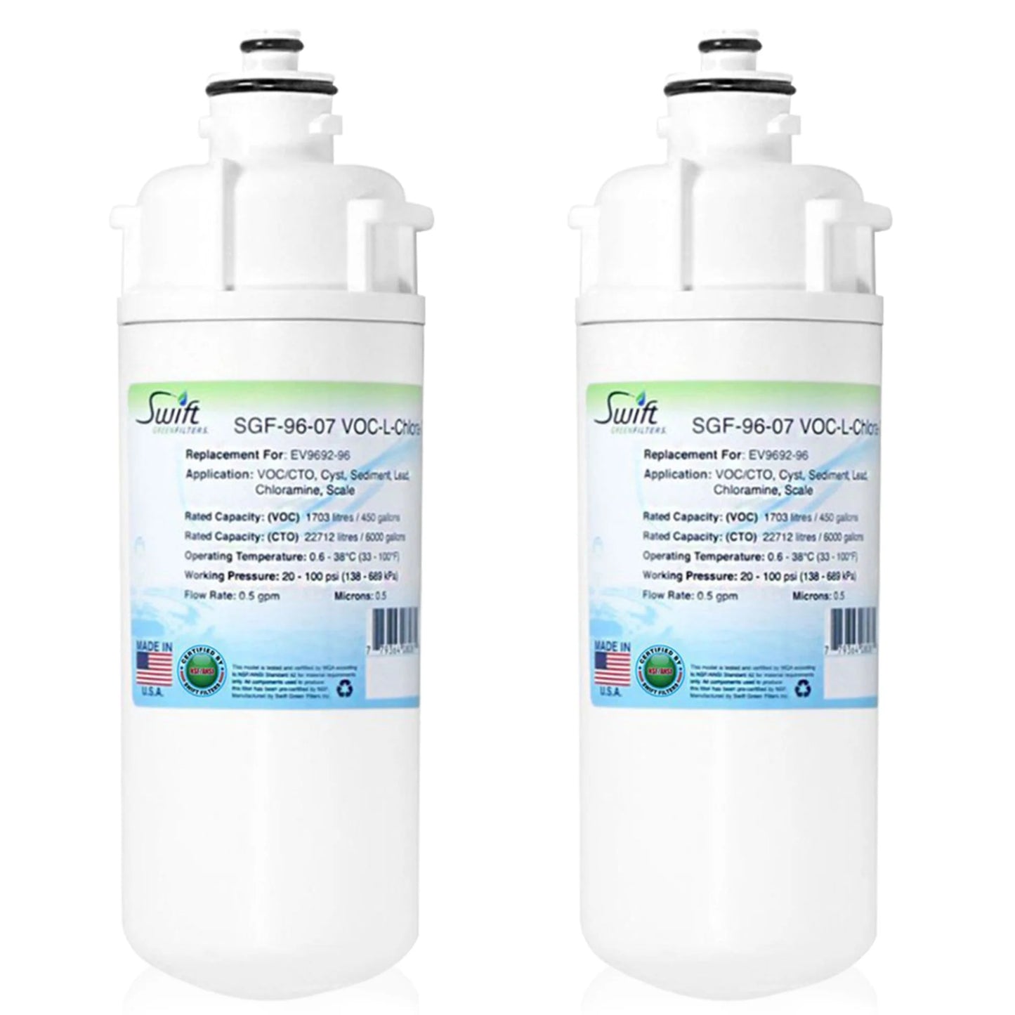 Swift Green Filters SGF-96-07 VOC-L-Chlora-S Compatible Commercial Water Filter for EV9692-96, Made in USA