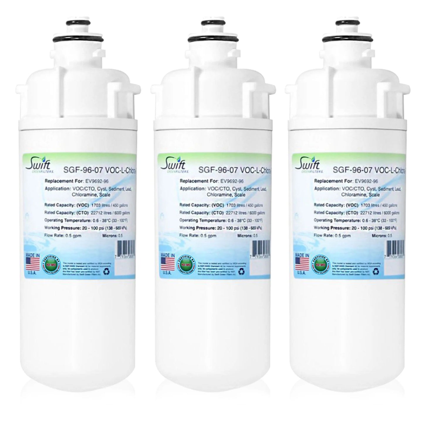 Swift Green Filters SGF-96-07 VOC-L-Chlora-S Compatible Commercial Water Filter for EV9692-96, Made in USA