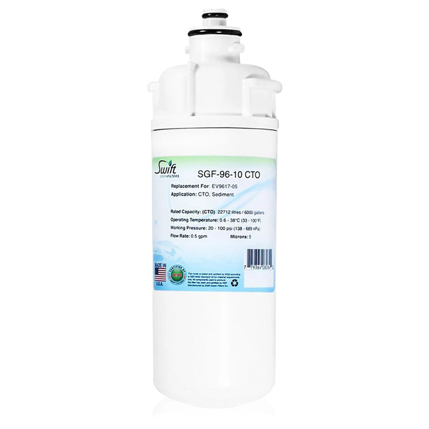 Swift Green Filters SGF-96-10 CTO Compatible Commercial Water Filter for EV9617-05, Made in USA