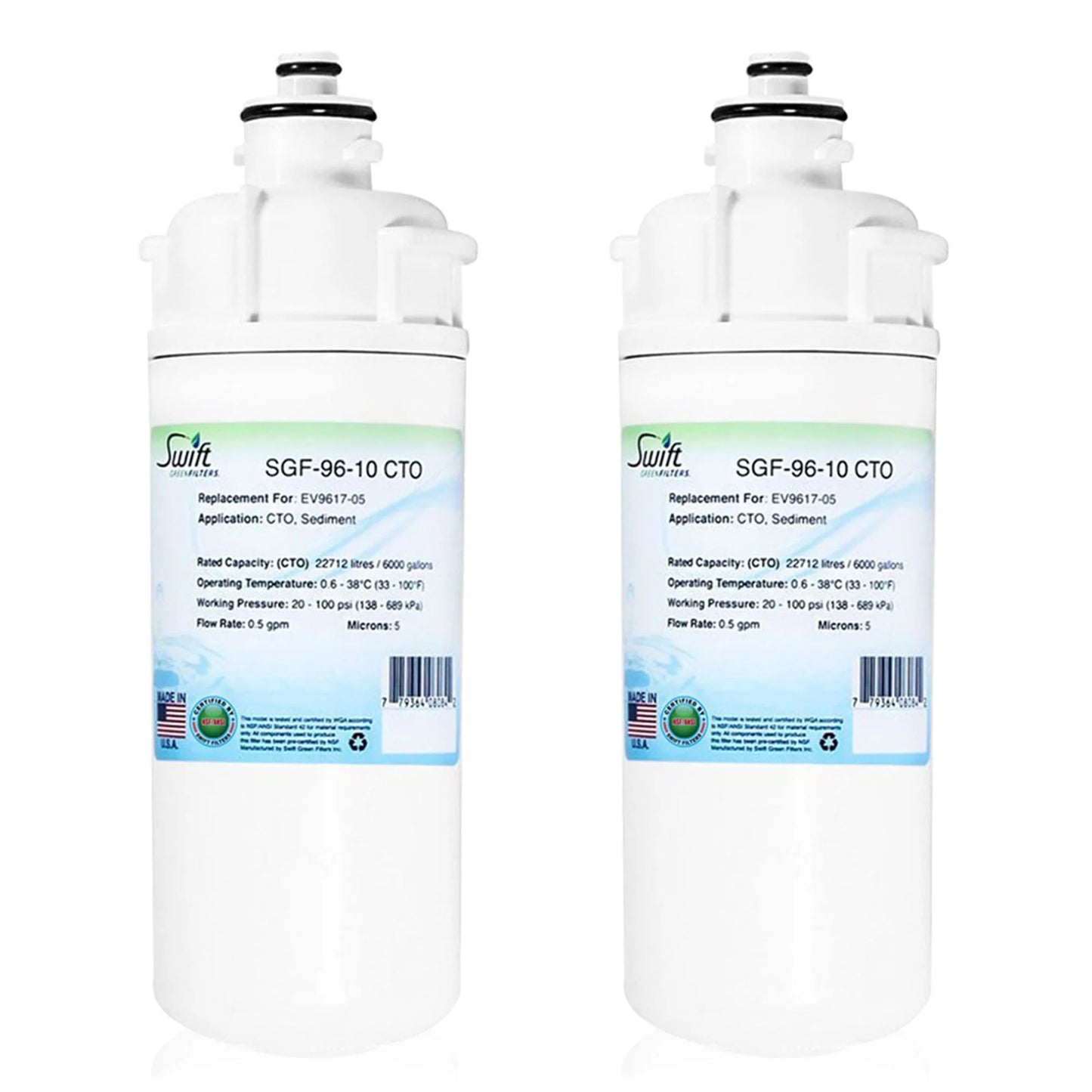 Swift Green Filters SGF-96-10 CTO Compatible Commercial Water Filter for EV9617-05, Made in USA