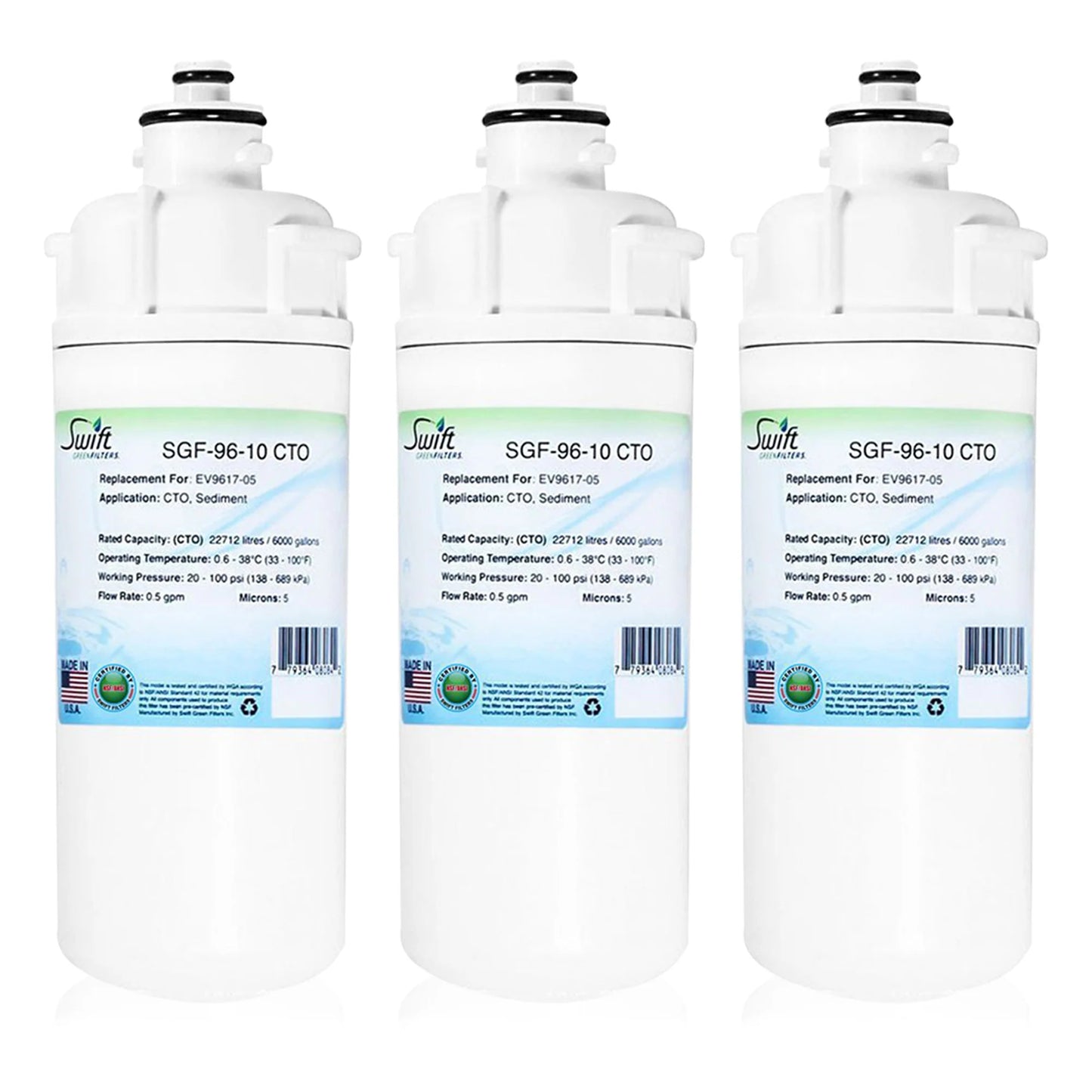 Swift Green Filters SGF-96-10 CTO Compatible Commercial Water Filter for EV9617-05, Made in USA
