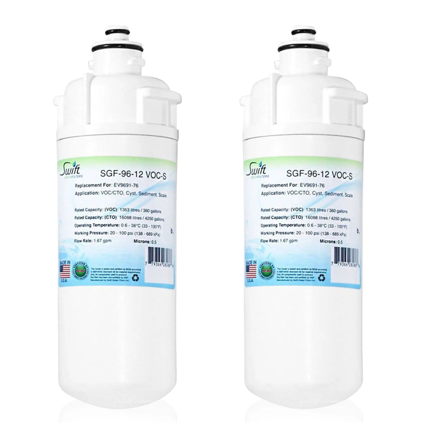 Swift Green Filters SGF-96-12 VOC-S Compatible Commercial Water Filter for EV9691-76, Made in USA